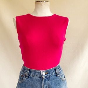 Lord & Taylor Sleeveless Pink Cashmere Sweater